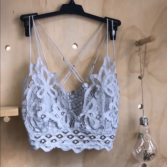 Free People Other - FREE PEOPLE ADELLA LACE BRALETTE GREY